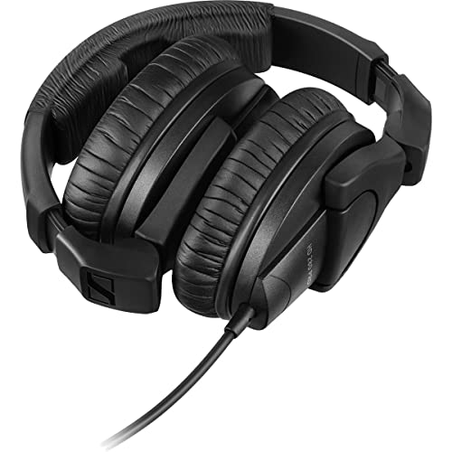 Sennheiser HD 280 Pro Circumaural Closed-Back Monitor Headphones with H&A Stereo Mini Male to Auxilary Cable (Gold Series) 10'