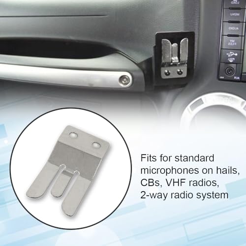 Boat Stainless Steel CB/Ham VHF Radio Microphone Clip Holder for Marine Jet Yacht RV, 1" x 1-7/8, Compatible with Yaesu MH-48 FT8900 FT7800 FT7900 FT8800 FT1807 (3 PCS) - color: Silver-3 PCS