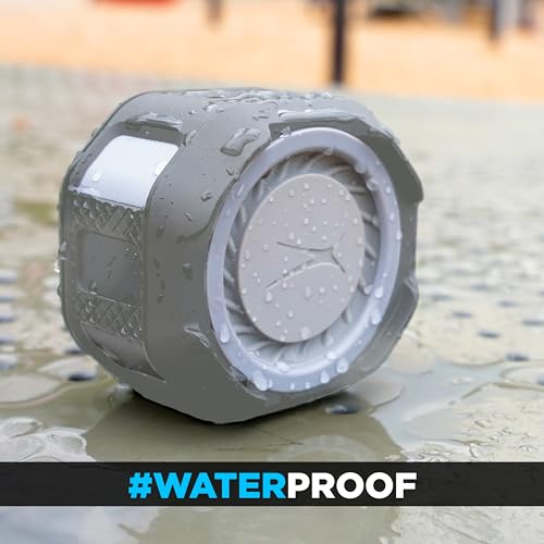 Altec Lansing HYDRATREK Magnetic Bluetooth Speaker, Waterproof IP67, Portable Speaker, True Wireless Pairing, USB-C Quick Charge, 3.7V 400mAh Battery, Voice Assistant, Perfect for Any Adventure - color: Cool Gray/White