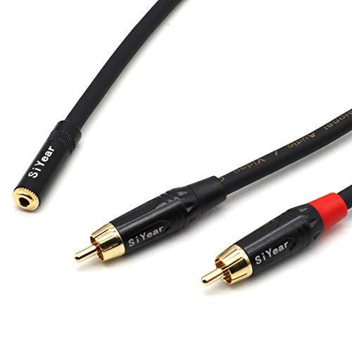 3.5mm Female to 2 RCA Male Y Splitter Cable, 3.5mm (1/8 inch) Female to Dual RCA/Phono Male Stereo Audio Breakout Adapter (50cm - color: 3.5F-2RCAM
