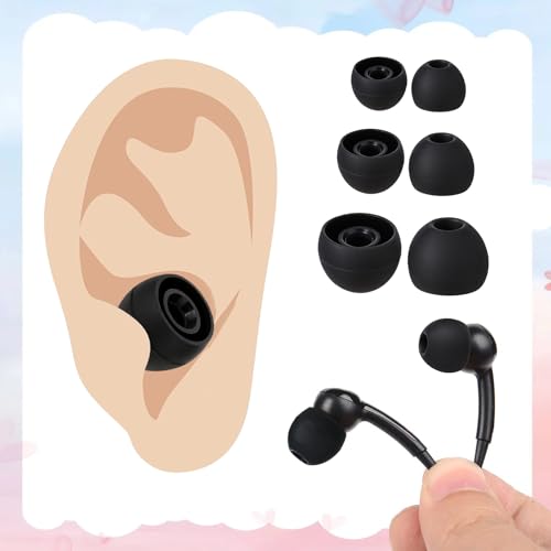 18 Pairs Silicone Ear Tips, Extra Small Ear Bud Covers (S/M/L) | Soft Earphones Earbuds Black Earbuds Tip Replacement Silicone Ears Bud Tips Replacement Kit Ears Tip for in-Ear Headphones