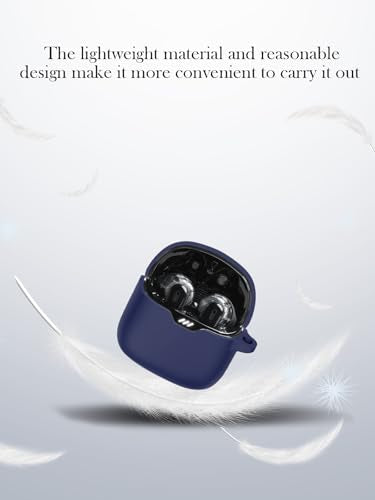 Case for JBL Tune Flex - True Wireless Noise Cancelling Earbuds,Soft Protective,BOVUGAC Silicone Case Cover with Keychain & Cleaning Kit & Lanyard for JBL Tune Flex Earbuds-Blue - color: Blue