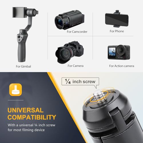 Zeadio Metal Mini Tripod, Desktop Tabletop Stand Compact Tripod for Smooth 4, Osmo Mobile, Vimble 2, Gimbal Handle Grip Stabilizer and All Cameras - style: Basic Version
