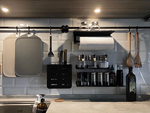 Linear Floating Shelf Wall Mounted Metal Shelves Heavy Duty Industrial Modern Steel Black Linear Metal Wall Shelf Modern Farmhouse Living Room Metal Wall Decor (7-inch X 15-inch) - size: 7"*15"