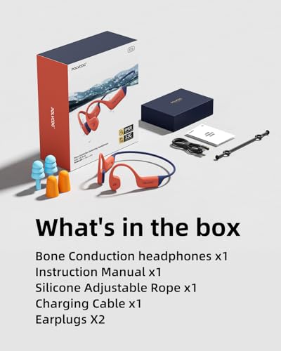 Bone Conduction Headphones,IPX8 Waterproof Swimming Headphones,32GB Memory Open Ear Headphones with Mic,Wireless Bluetooth Earbuds Underwater Sport Earphones for Workout Running Cycling Gift