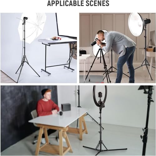 NEEWER Light Stand All Metal with 180° Reversible Legs, 70"/178cm Portable Travel Tripod Stand 1/4" Screw & 5/8" Stud for Indoor Outdoor Photography Speedlite Strobe Ring Light Softbox, ST178R, Black - style: ST178R(Black)