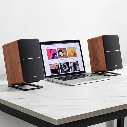 Edifier R1280DBs Active Bluetooth Bookshelf Speakers - Optical Input - 2.0 Wireless Studio Monitor Speaker - 42W RMS with Subwoofer Line Out - Wood Grain - color: wood