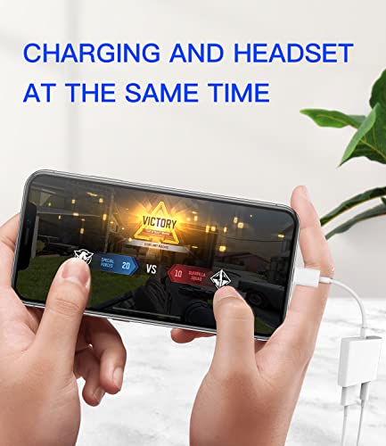 Lightning to 3.5mm Headphone Jack 2 in 1 Adapter for iPhone 14 13 12 11 X 8 7 SE SE2 Earphones Headset Audio for Apple for ipad Splitter Charging AUX Cable Connector Phone Accessories