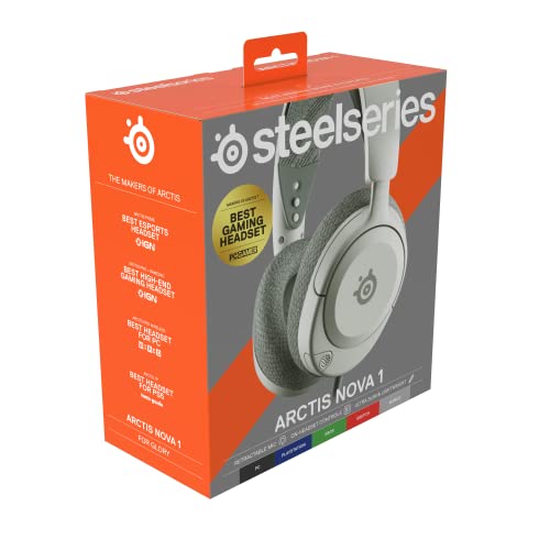 SteelSeries Arctis Nova 1 Multi-System Gaming Headset — Hi-Fi Drivers — 360° Spatial Audio — Comfort Design — Durable — Ultra Lightweight — Noise-Cancelling Mic — PC, PS5/PS4, Switch, Xbox - White - color: White, style: Nova 1