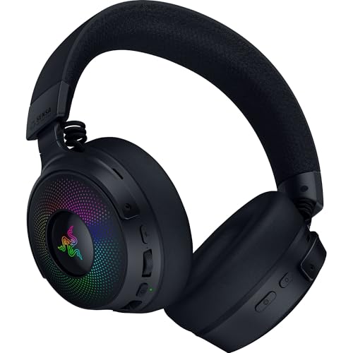 Razer Kraken V4 Pro Wireless Gaming Headset w/OLED Control Hub | HD Haptics, 2.4GHz Wireless, Bluetooth, USB, 3.5 mm, Super Wideband Mic