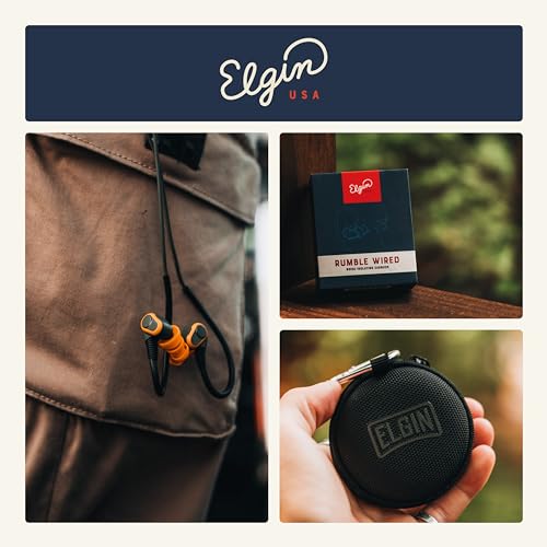 Elgin Rumble Wired Earplug Headphones with mic, in-Ear Earbuds | 3.5mm Jack, 27 dB NRR, IP67 Waterproof, OSHA Compliant, Noise Isolating, Hearing Protection, Work Safety - style: 3.5mm AUX