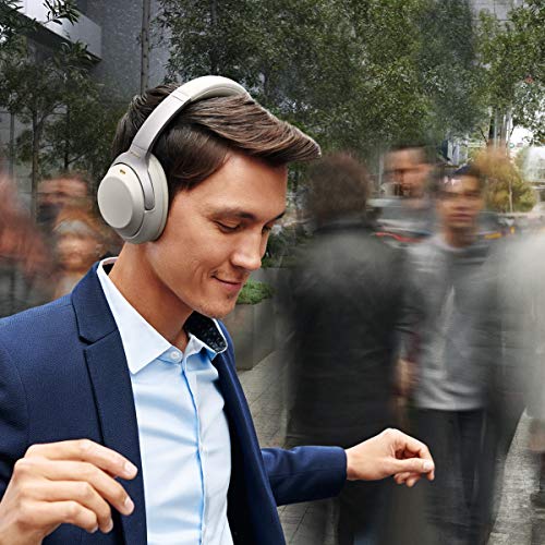 Sony WH1000XM3 Noise Cancelling Headphones : Wireless Bluetooth Over the Ear Headset – Silver (2018 Version) | Wireless Bluetooth Over-Ear Headset, Quick charging - color: Silver