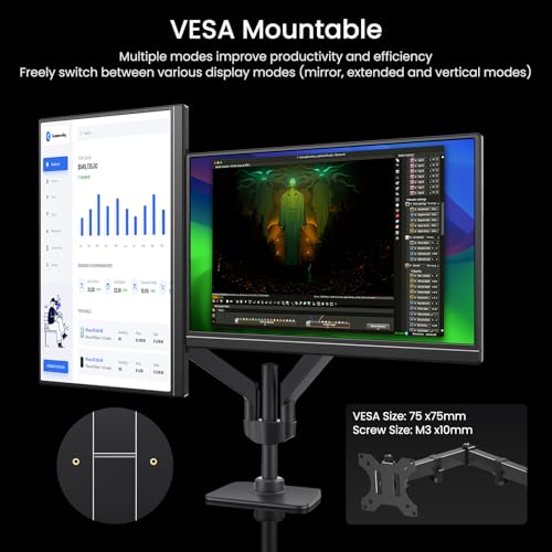 VILVA 17.3" QHD 165Hz USB-C HDMI Gaming Monitor | 17.3" QHD 165Hz IPS, slim metal+stand, USB-C/HDMI, for PC/PS5/Xbox/Switch, gaming. - color: Light Black