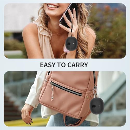 for Baseus Bass BC1 Open Ear Earbuds Clip-On Headphones Case Cover, Protective Case with Cleaner Kit,KONXISA Soft Silicone Cover,Lanyard and Keychain Accessories,Waterproof,Dustproof,Black