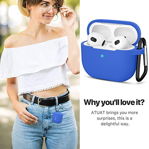Compatible with AirPods 3 Case, Protective Silicone Cover for AirPods 3rd Generation Case 2021, Wireless Charging - Blue - color: C-Blue