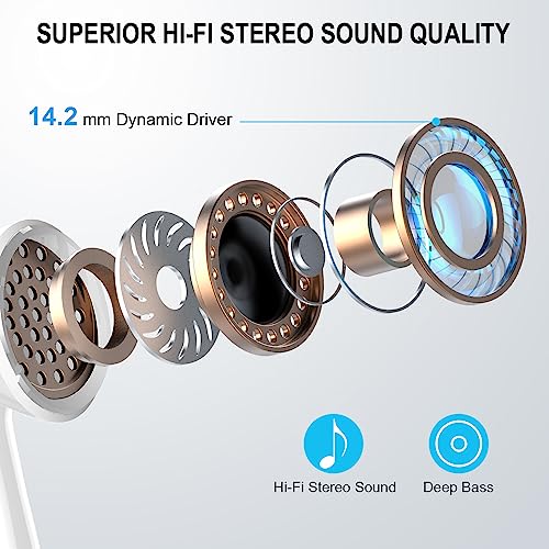 Wireless Earbuds, Bluetooth 5.4 Headphones, 50H Playtime in Ear Earphones | HiFi Stereo, 4 ENC Noise Cancelling Mics, LED Display, mini Fast Charging Case, Deep Bass, IP7 Waterproof for Android iOS - color: White