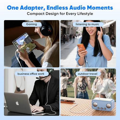 5 Pack USB C to 3.5mm Headphone Jack Adapter for iPhone 17/16/15 Pro/Max, Samsung Galaxy S25/S24/S23 Ultra, iPad Pro, MacBook ect - color: 5 Pack