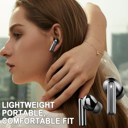 Wireless Earbuds, 2026 Bluetooth 5.4 Headphones Bass Stereo, Ear Buds with 4 Mics ENC Noise Cancelling, Bluetooth Earbuds 48H Playtime LED Display Charging Case, IP7 Waterproof in Ear Earphones, Black - color: Light Black