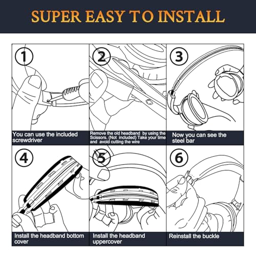 SOULWIT Replacement Kit for Bose QC15/QC2 QuietComfort Headphones, Ear Pads Cushions + Headband + Silicone Earpads Cover Protector - Black Gold - color: Black Gold