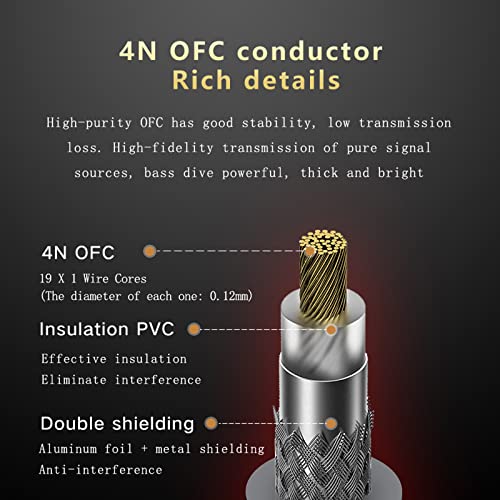 SKW Digital Coaxial Cable Entry Level HC Series RCA to RCA Multiple Shield Subwoofer Cable for HiFi Systems 16.4ft/5M - size: 16.4ft (5m)