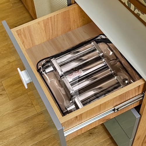 Clear Storage Bag for Stand Mixer Attachments, PVC Stand Mixer Accessories Storage Organizer with Zipper (Black)