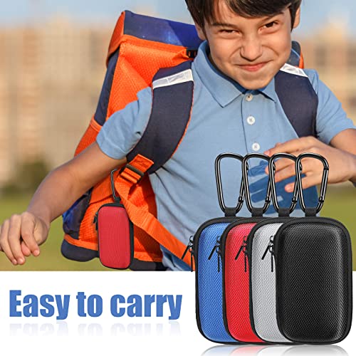 Woanger 4 Pcs Hearing Aid Case Hard Asthma Inhaler Holder Travel Hearing Aid Case Earbud Portable Zipper Carry Holder with Mesh Pocket for Inhaler Carrying Aid Other Accessories from Dust and Dirt