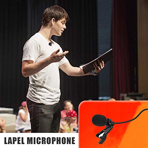 Lavalier Microphone Lapel Microphone Compatible with Wireless Transmitter - Unidirectional Condenser Mic - 3.5mm Screw Lock Plug