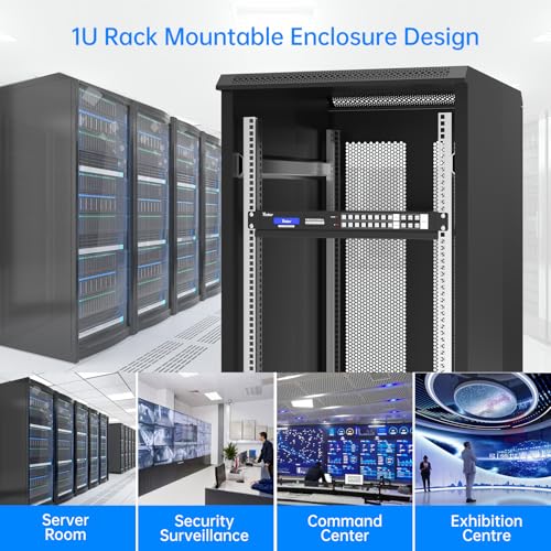 4x2 HDMI Video Wall Controller & 8x8 Seamless Matrix | Web GUI & App Control | Custom Splicing Modes (4x2, 2x4, 2x2, 1x8, etc.) | 4K@30Hz, EDID, HDCP, 3.5mm Audio Support | 6 Controls, Web GUI & IR | Custom Splicing | 4K@30Hz Downscale HDCP 1.4 EDID | Aud
