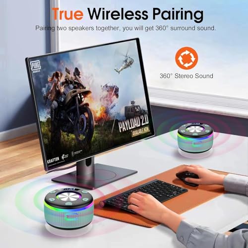 Bluetooth Shower Speaker, IP7 Waterproof Portable Bluetooth 5.3 Speakers with Suction Cup, Mini Wireless Speaker with RGB Lights Time Display, Loud Stereo Sound for Bathroom Beach Outdoor Party, Mint - color: Mint