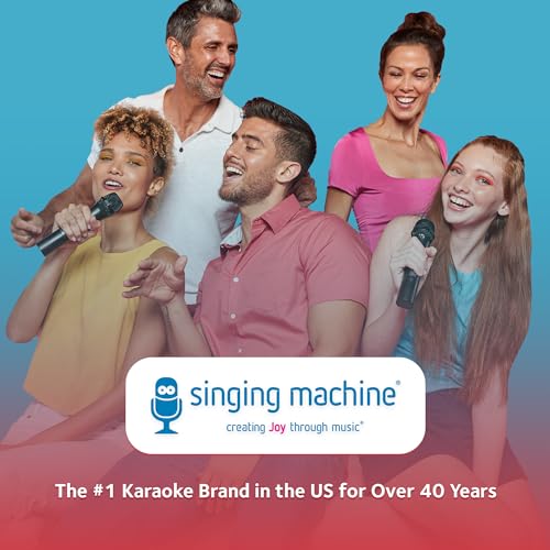 Singing Machine Wireless Karaoke Microphone for Kids & Adults, Party Machine Mic (Rose Gold) - Portable Handheld Bluetooth Microphone with Speaker & Voice Changer Effect - Karaoke Mic for Singing