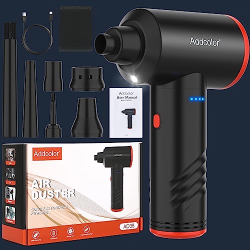 Compressed Air Duster 6000mAh Battery - Electric Air Duster | Keyboard Cleaner 3 Adjustable Wind Speeds with LED, Dust Removing Installations for Cleaning Purposes