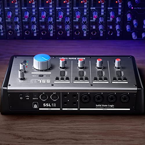 Solid State Logic SSL 12 12-In and 8-Out USB Audio Interface | Studio-Quality Audio for Professional Recording and Mixing