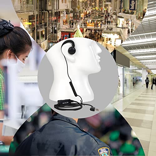 Retevis Swivel Walkie Talkie Earpiece with Mic, for RT22/RT68/RT21/H777 | Coil Tube, C-Shape Earhook, Compatible with Baofeng, Kenwood, Pxton 2 Way Radio, Two Way Radio Earpiece(1 Pack)
