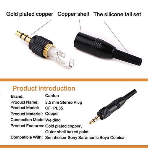 3.5mm (1/8 Inch) TRS Male Screw Lock Stereo DIY Connector Audio Adapter Compatible with Sennheiser Sony Saramoinc BOYA Comica Lavalier Microphone(3mm) - size: 3mm