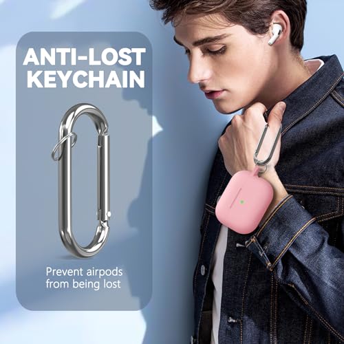 Ljusmicker for AirPod Pro Case Cover with Cleaner Kit,Soft Silicone Protective Case for Apple AirPods Pro 2nd/1st Generation for Women Men,AirPod Pro Case with Magnetic Lid Lock & Keychain-Solid Pink - color: C-Magnetic Pink