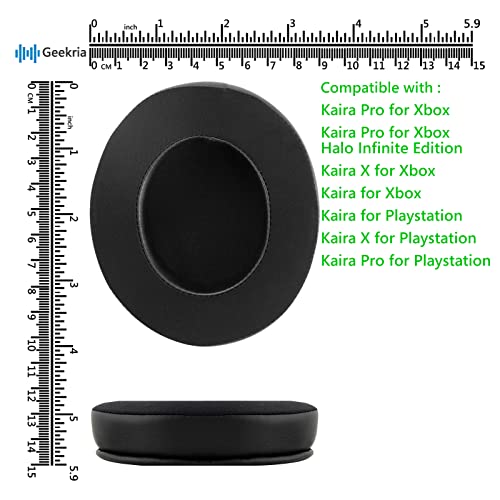 Geekria Sport Cooling Gel Replacement Ear Pads for Razer Kaira Pro, Kaira Pro Halo Infinite Edition, Kaira X, Kaira Headphones Ear Cushions, Repair Parts (Black)