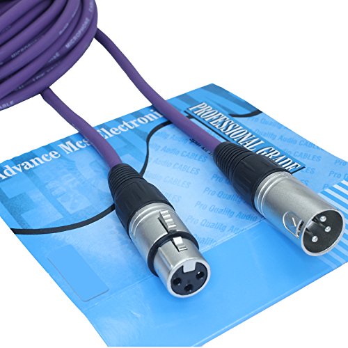 50 foot Male to Female XLR microphone cable (Purple) - color: Purple