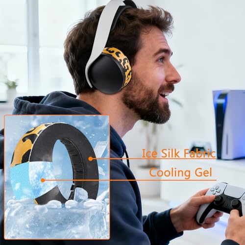 SOULWIT Earpads for Sony PS5 Pulse 3D Wireless Headset, Cooling Gel Replacement Ear Pad Cushions with Noise Isolation Foam - Tiger Stripes - color: Tiger Stripes