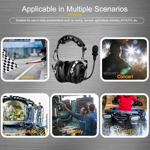 Retevis Noise Reduction Radio Headset with Mic,Racing Headset,1 Pack | Elastic Metal Bracket,for RT21 RT68 RT86 RT22,Compatible with Baofeng UV-5R/5RM, Pxton Radio,2 Way Headset Communication