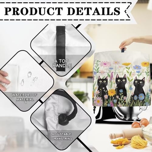 Stand Mixer Dust Cover with Adjustable Drawstring, Blender Cover Mixer Protective Cover Dustproof Stand Mixer Cover Househould Kitchen Items Cute Cat Prints - color: Cute Cat Prints, size: S