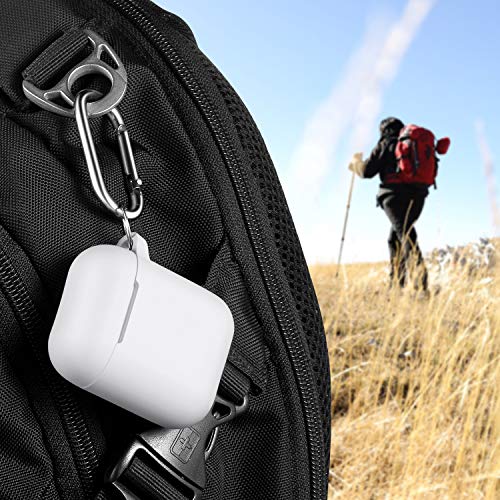 R-fun for AirPods 2nd/1st Case Silicone Cover, White | Compatible with Apple AirPods 2nd/1st (2019/2016) Generation with Keychain & Cleaner Kit, Wireless Charging Compatible - color: E1-White