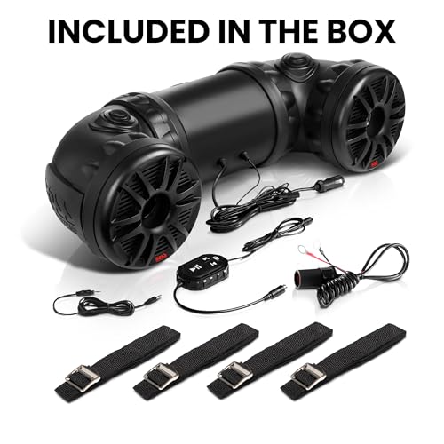 BOSS Audio Systems ATV85B ATV UTV Sound System, Amp and 8 Inch Speakers - style: 8" Speakers, Black