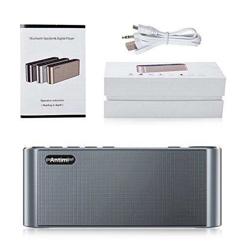 Antimi Bluetooth/FM Radio/MP3 Player Portable Wireless Speaker (Black) - color: Silver black