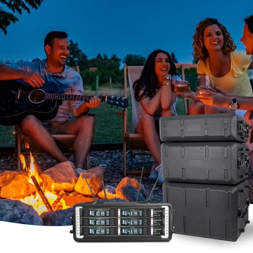 6U Rack Molded Pro-Audio PA DJ Flight Case - 17" Depth, Waterproof, Hard Protective Case with Customized Foam, Wireless Mic Storage - color: Black, size: 6U 17" Deep