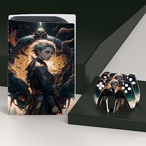 PlayVital Dragon Vision Full Set Skin Decal for ps5 Console Disc Edition, Sticker Vinyl Decal Cover for ps5 Controller & Charging Station & Headset & Media Remote - color: Dragon Vision