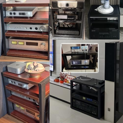 YLLFFLL Open Shelf Stereo Component Rack Stand Tabletop, 2 3 4 Tier Audio Racks and Av Media Cabinet with Footpad, Upright HiFi Cabinets and Stands Under Desk(#1,2 Layer) - color: #1, size: 2 layer