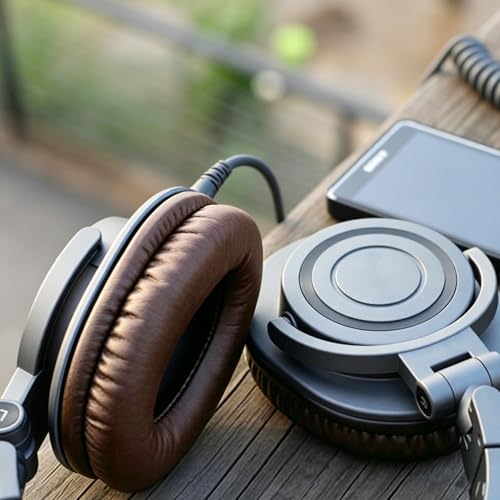Replacement Ear Pads for Audio Technica ATH M50X M50XBT M50RD M40X M30X M20X MSR7 SX1 Monitor Headphones, Headset Ear Cushions, Headset Earpads, Ear Cups Cover (Brown) - color: Brown
