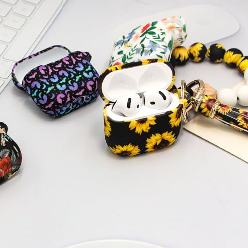 Case Compatible with AirPods 4 Case,Soft Silicone Cover with Bracelet Lanyard and Keychain, Cute Wireless Charging Protective Case for Apple AirPods 4th for Women and Men (Colourful) - color: Colourful