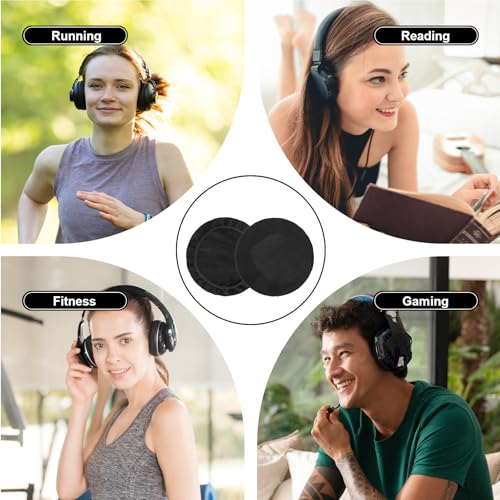 2 Pairs Headphone Earpad Covers, Washable & Stretchable Headphone Covers for Over-Ear Headsets Fit 3.5" - 4.3" Ear Pads