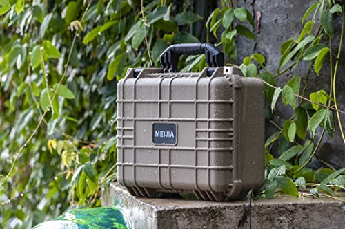 MEIJIA All Weather IP67 Waterproof Hard Camera Case,Hard Protective Case,Hard Case with Customizable Foam,Fit Use of Drones,Camera,Equipments,Pistols(Desert Tan,15.98x12.99x6.85inches) - color: Desert Tan, size: 15.98x12.99x6.85inches